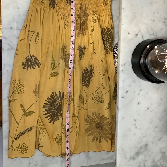 Yellow Strapless Halter Floral Print Summer Dress/Beach - Picture 12 of 15